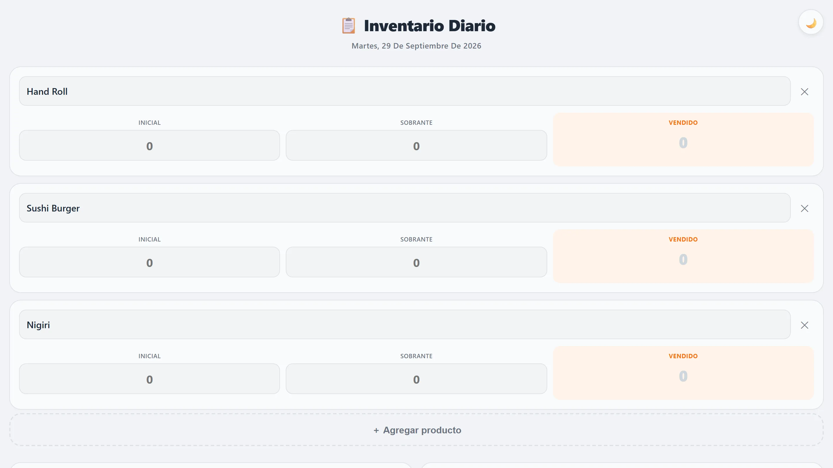 Inventario Diario